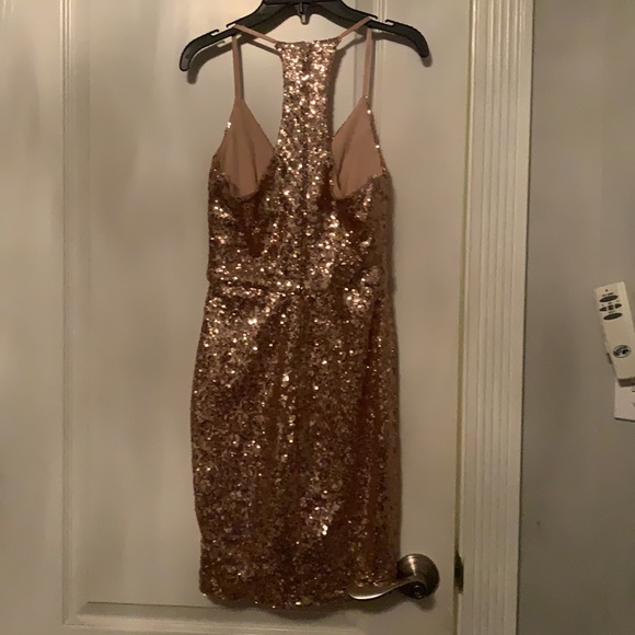 Rose gold sequin homecoming dress - Picture 4 of 4